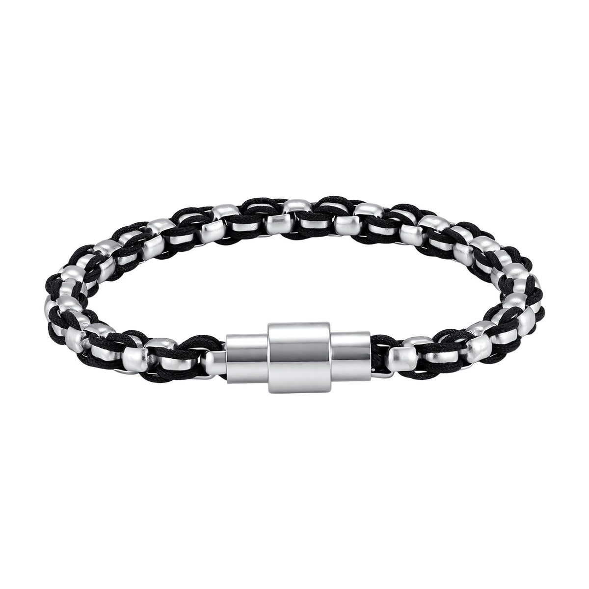 Pearl Braided Stainless Steel Bracelet for Men