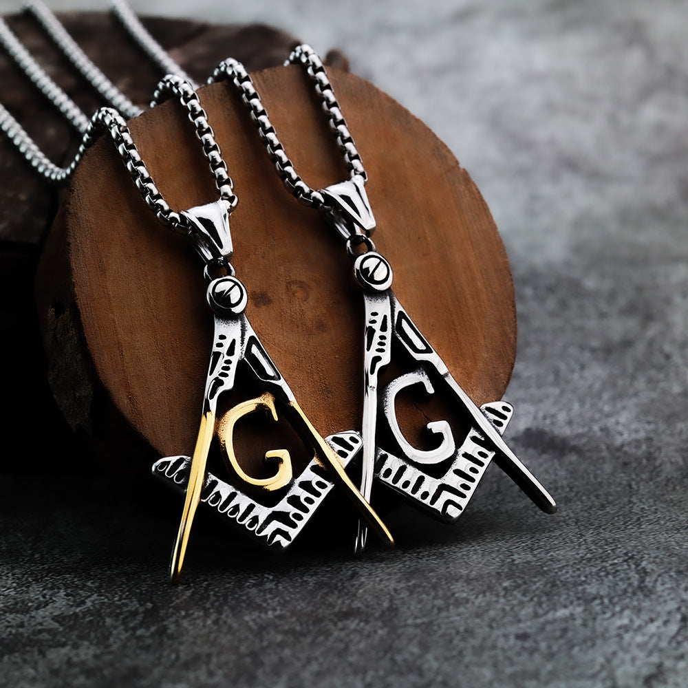 Cross-Border New Pendant with Simple Personality AG Freemason Fashion Pendant for Men