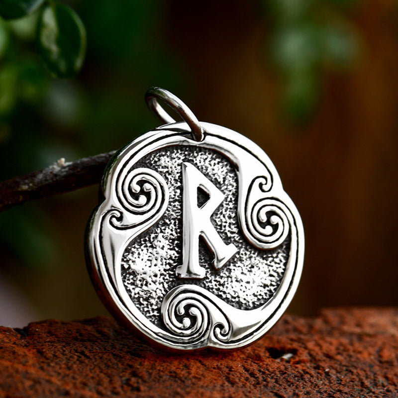 Viking-Inspired Titanium Steel Pendant for Men - Retro European and American Design, Wholesale Stainless Steel Jewelry