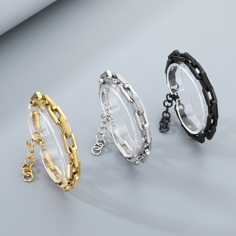 Planderful Hip Hop Locomotive Bracelet For Men Adjustable