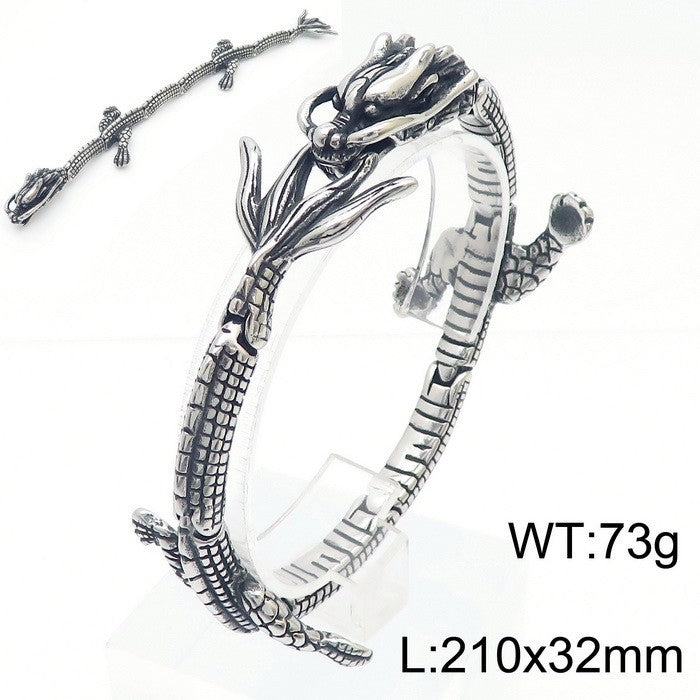 Guochao Benming Year Lucky Transshipment Dragon Bracelet – National Style Stainless