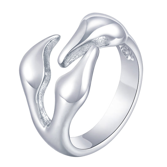 Titanium Steel – Stainless Steel Irregular Geometric Ring – Men's