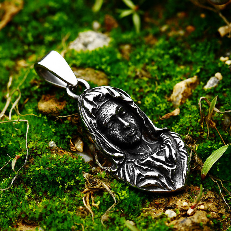 Men's Retro Titanium Steel Virgin Pendant - European and American Cross-Border Stainless Steel Casting Accessory