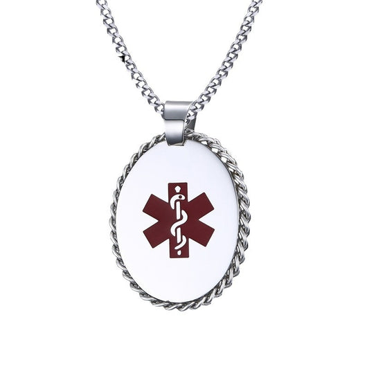 Spot Wholesale 36MM Stainless Steel Medical Logo Necklace
