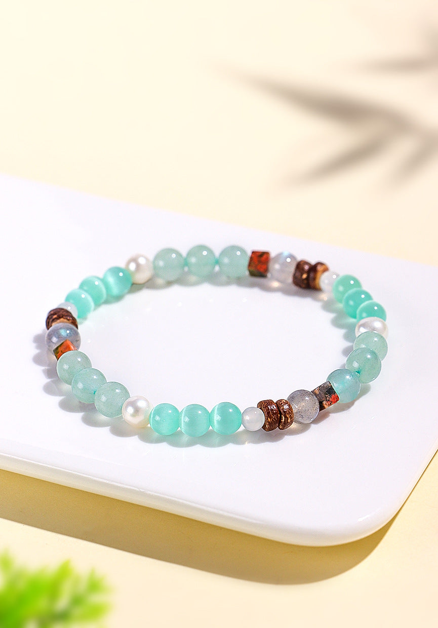 Planderful Fortune's Favor Bracelet – Unique Ethnic Style with Opal and Pearl