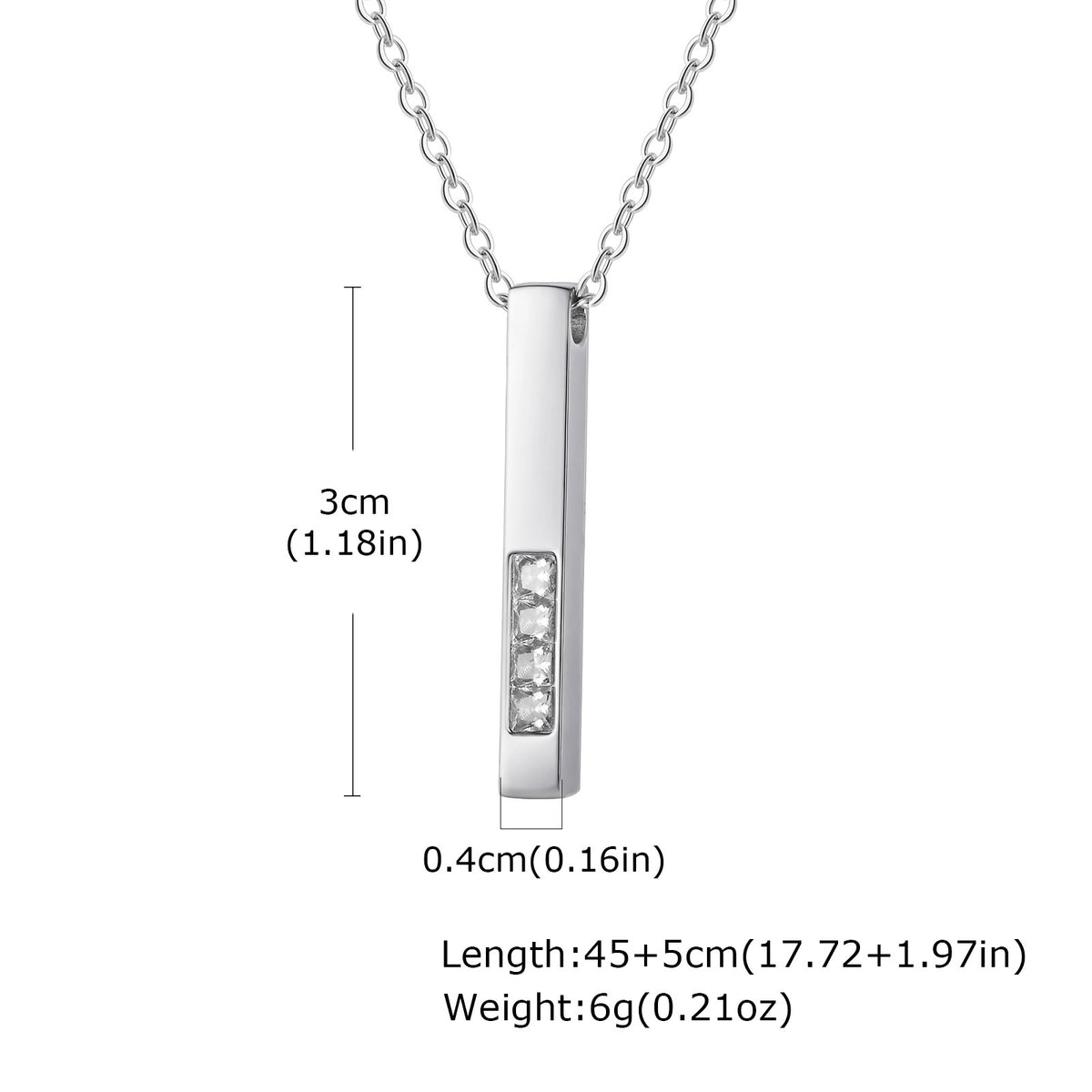 Stainless Steel Zircon Necklace