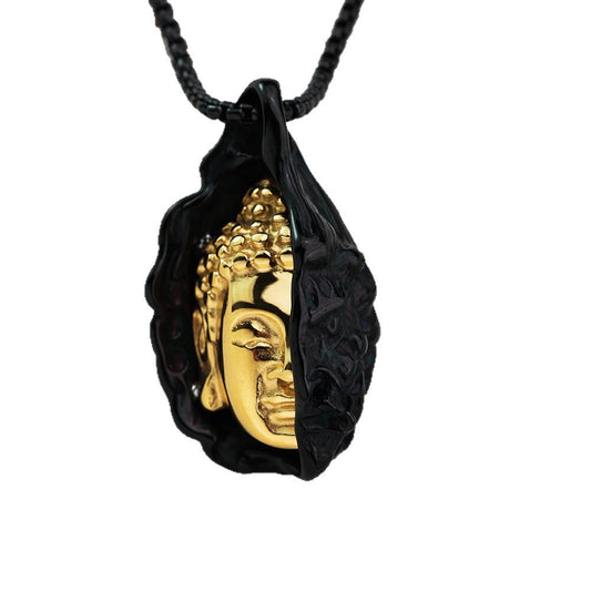 Planderful Stainless Steel Necklace Evil Buddha Logo For Men Pendant Jewelry Durable Bold Design Everyday Genie