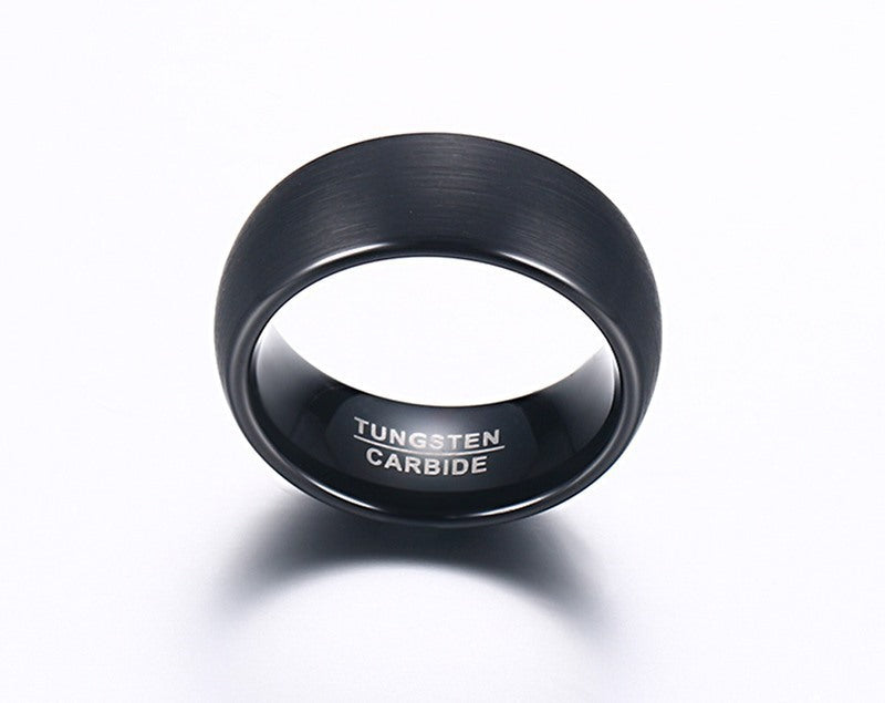 Korean Version 8MM Brushed Tungsten Steel Ring Black
