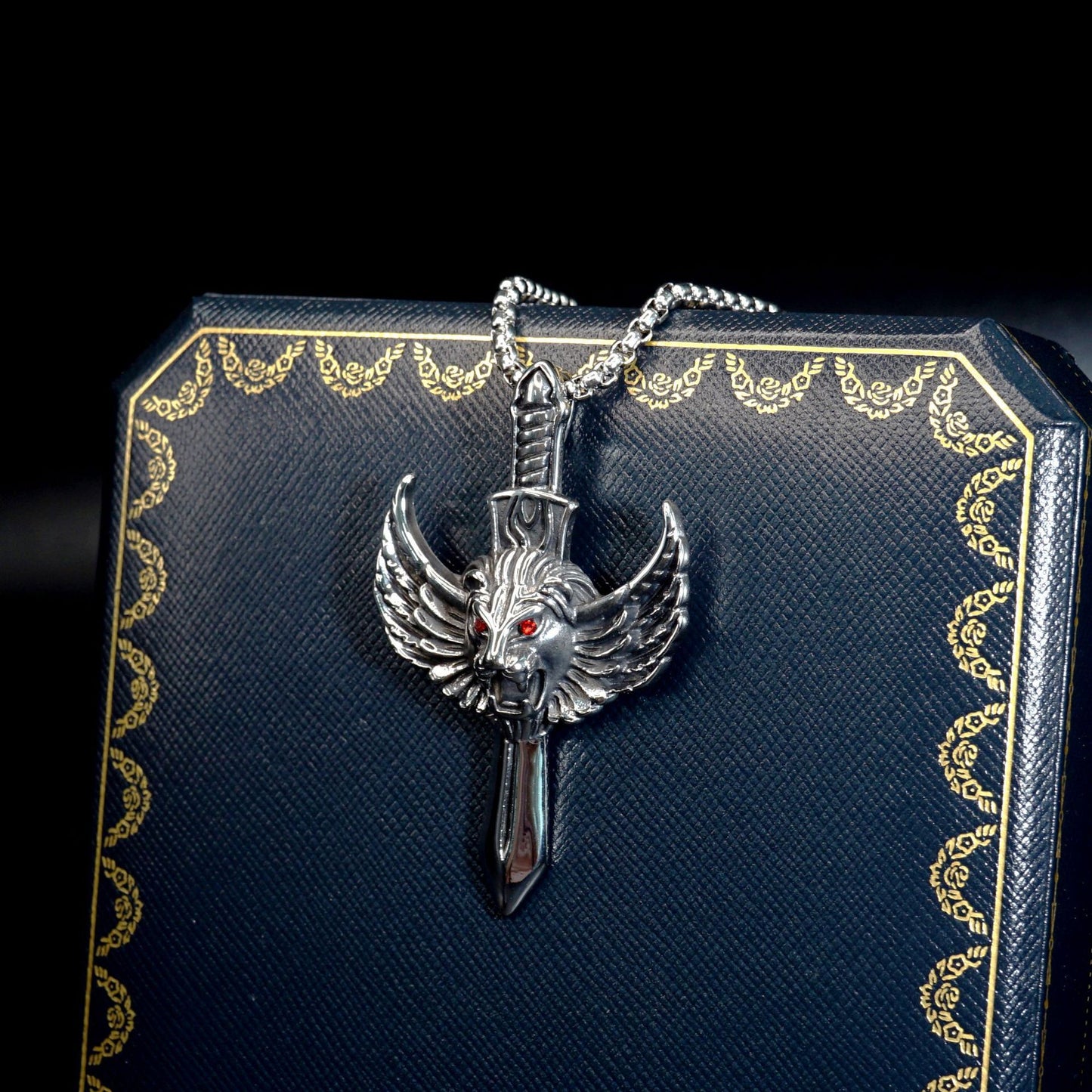 Steel Necklace - Vintage Lion Wing Pendant For Men Stainless Steel Gothic Jewelry