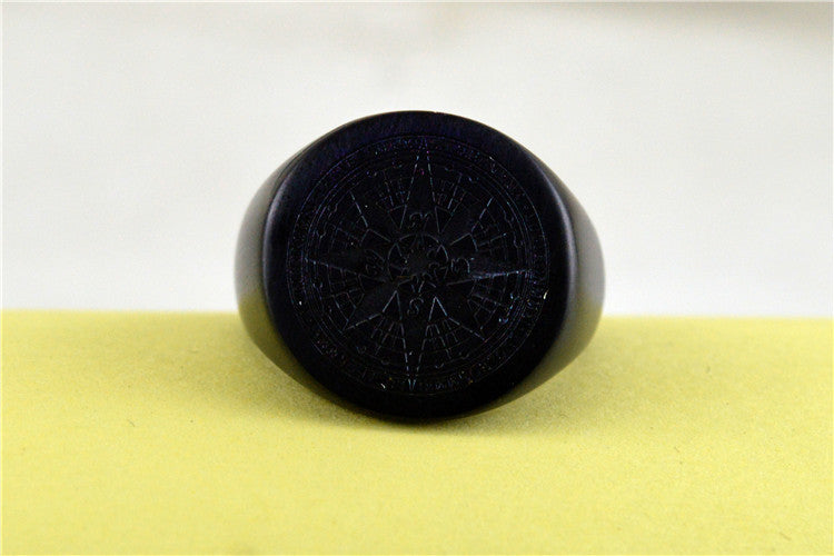 Viking Stainless Steel Ring By Planderful Everyday Genie Compass Motif Bold Design For Men