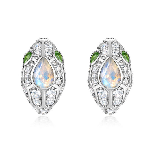 Planderful Everyday Genie Earrings – Colorful Blue Moonlight Inlaid Sterling Silver Design