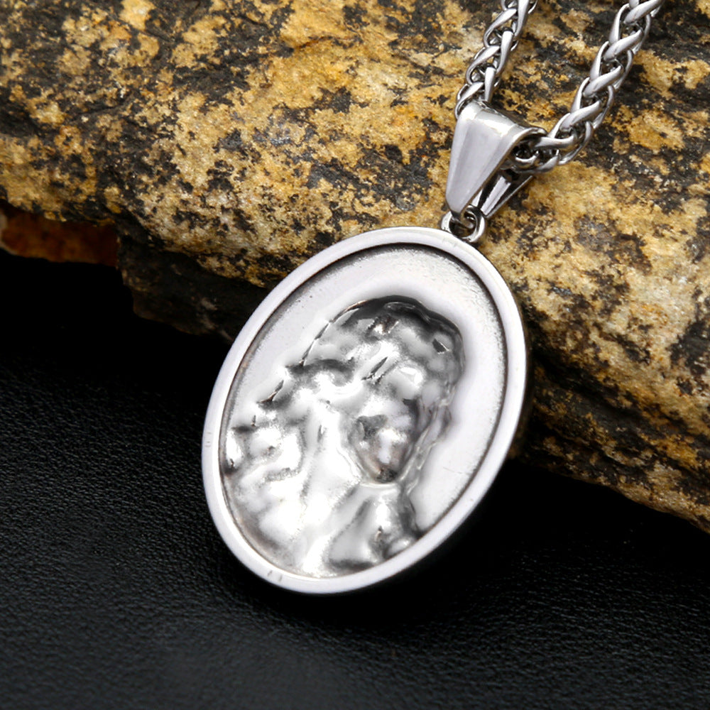 Vintage Stainless Steel Pendant Necklace