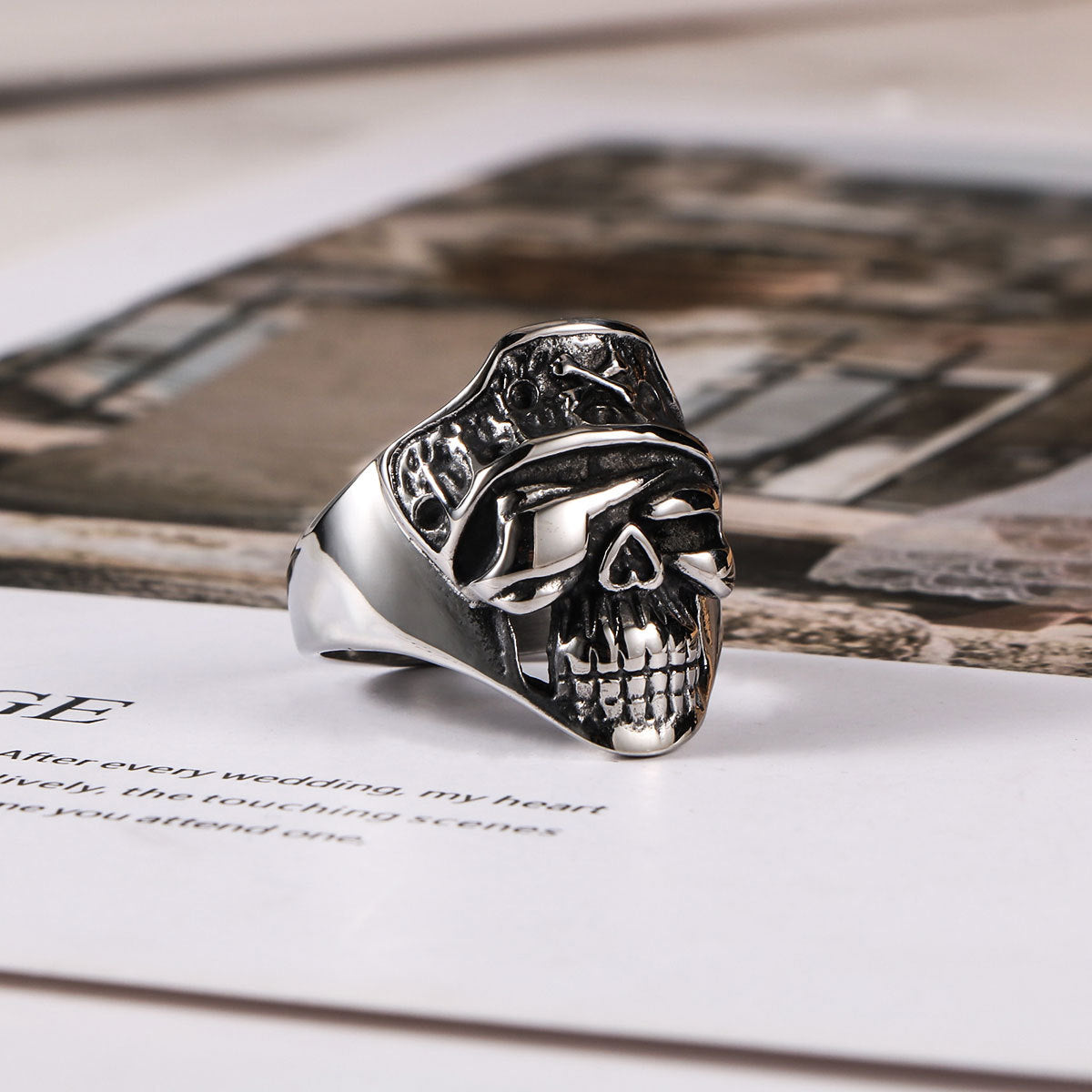 Punk Skull Ring Titanium Steel Jewelry Retro Style Bold