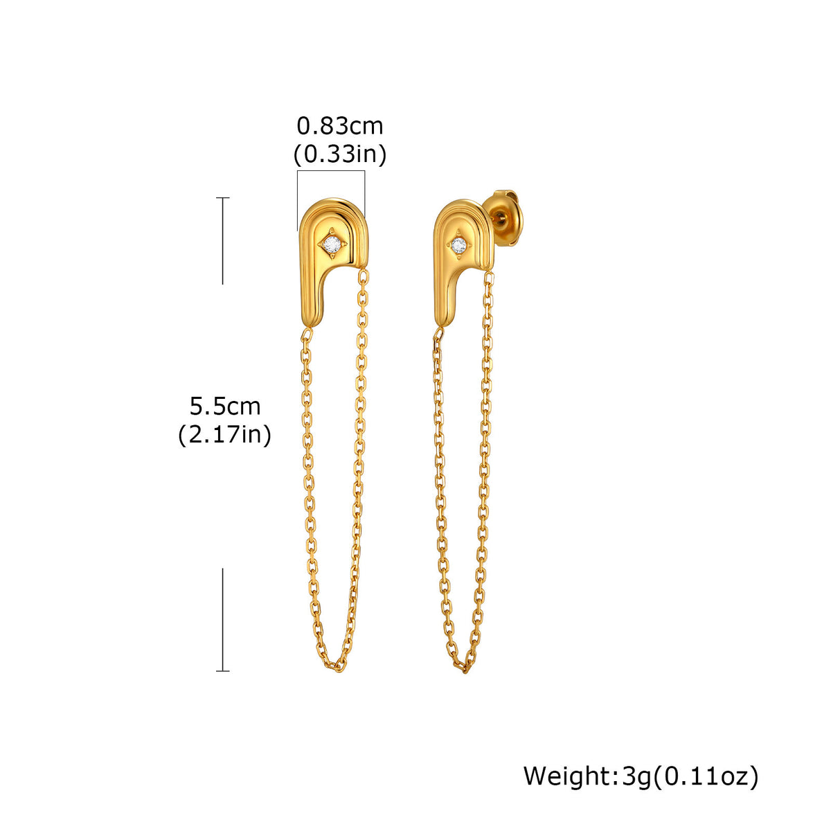 Gold-Tone Crystal Chain Drop Earrings