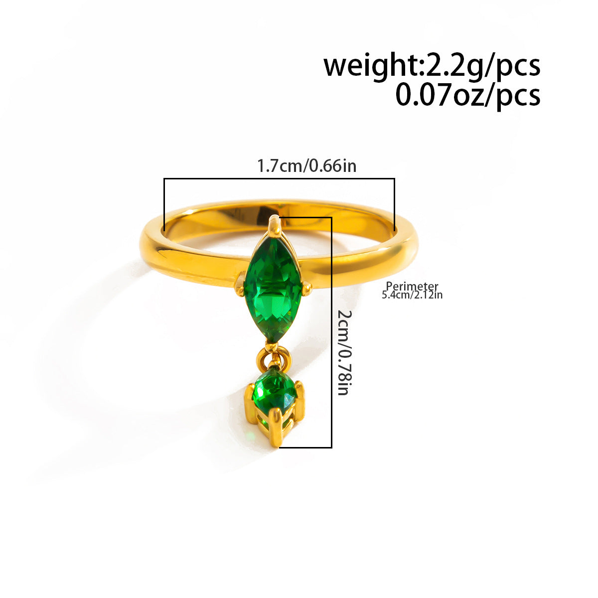 Planderful Stainless Steel Zircon Rhombus Fringed Statement Ring For Fashion Forward Women