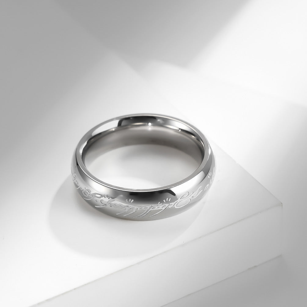 Planderful Lord Of The Rings Ring For Fans Stainless Steel Luminous Everyday Genie Jewelry