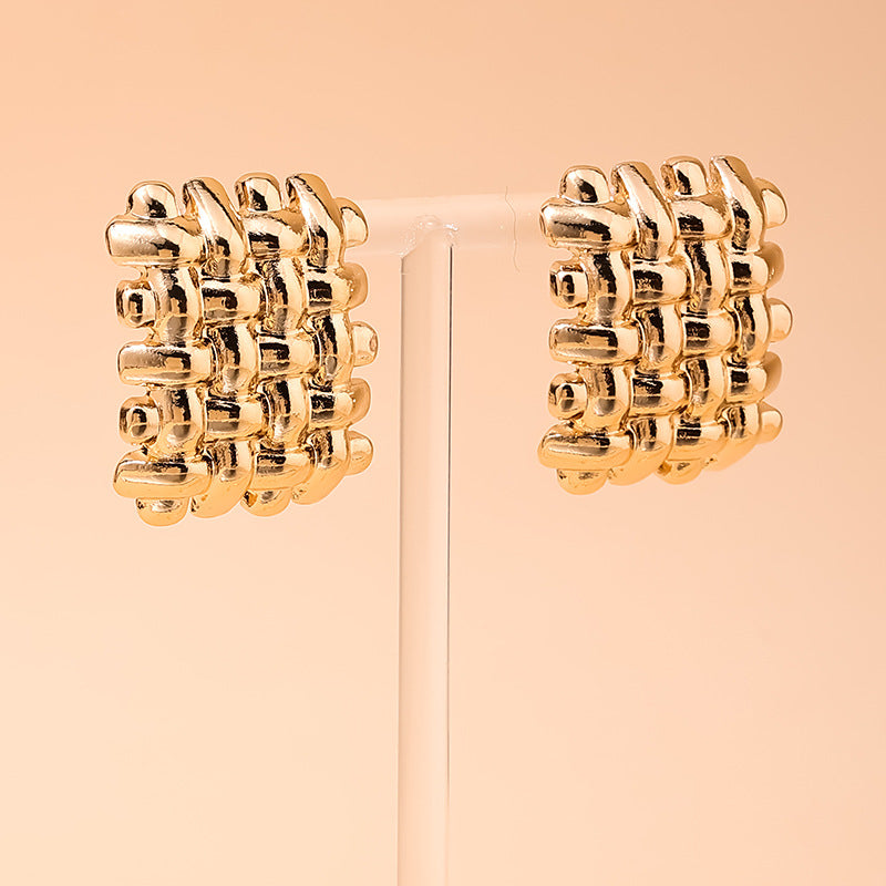 Exaggerated Mesh Vienna Verve Metal Earrings - Wholesale Elegant Retro Design