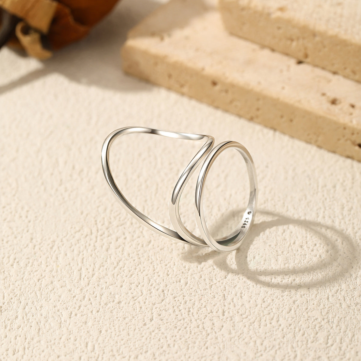 925 Sterling Silver Irregular Geometric Ring