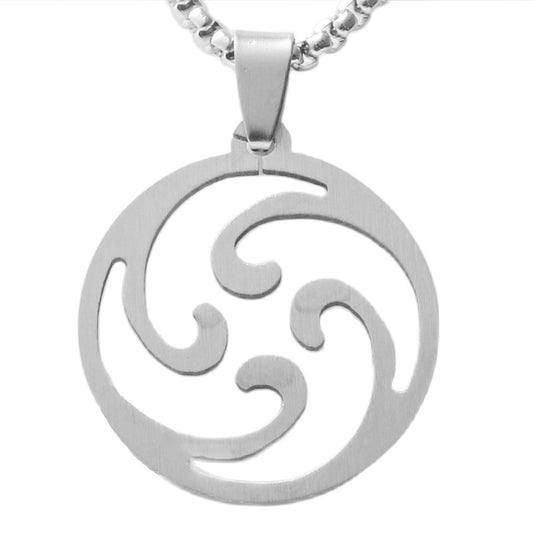 Titanium Steel Whirlwind Pendant Necklace for Men - Retro Personalized Trendy Design