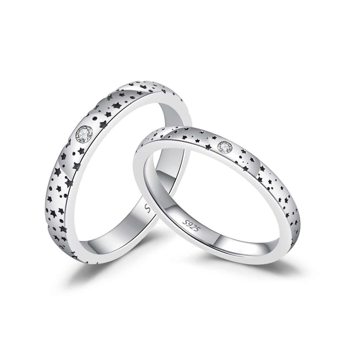 S925 Sterling Silver Star Moissanite Ring