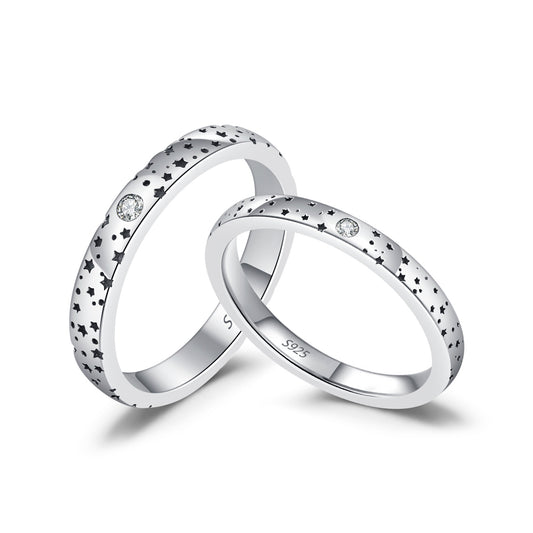 S925 Sterling Silver Star Moissanite Ring