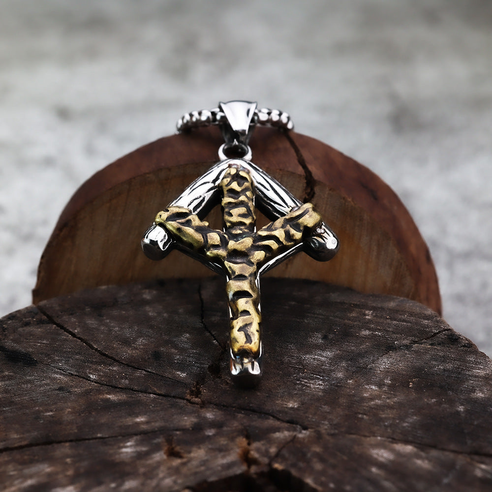 Cross-Border Nordic Viking Rune Titanium Steel Necklace for Men