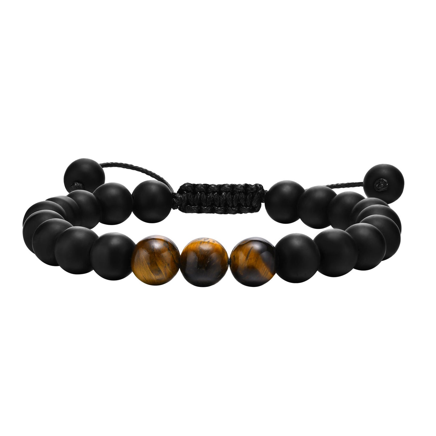 Men's Bracelet Beaded Natural Agate Tiger's Eye Woven