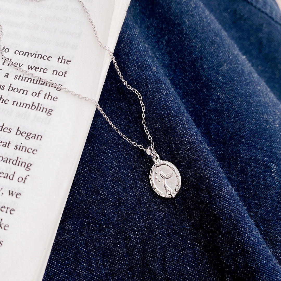 S999 Fine Silver Mermaid Tail Necklace