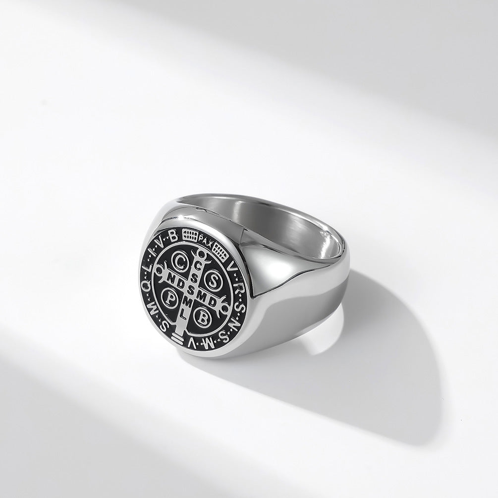 Steel Ring - Statement Cross Ring Jewelry