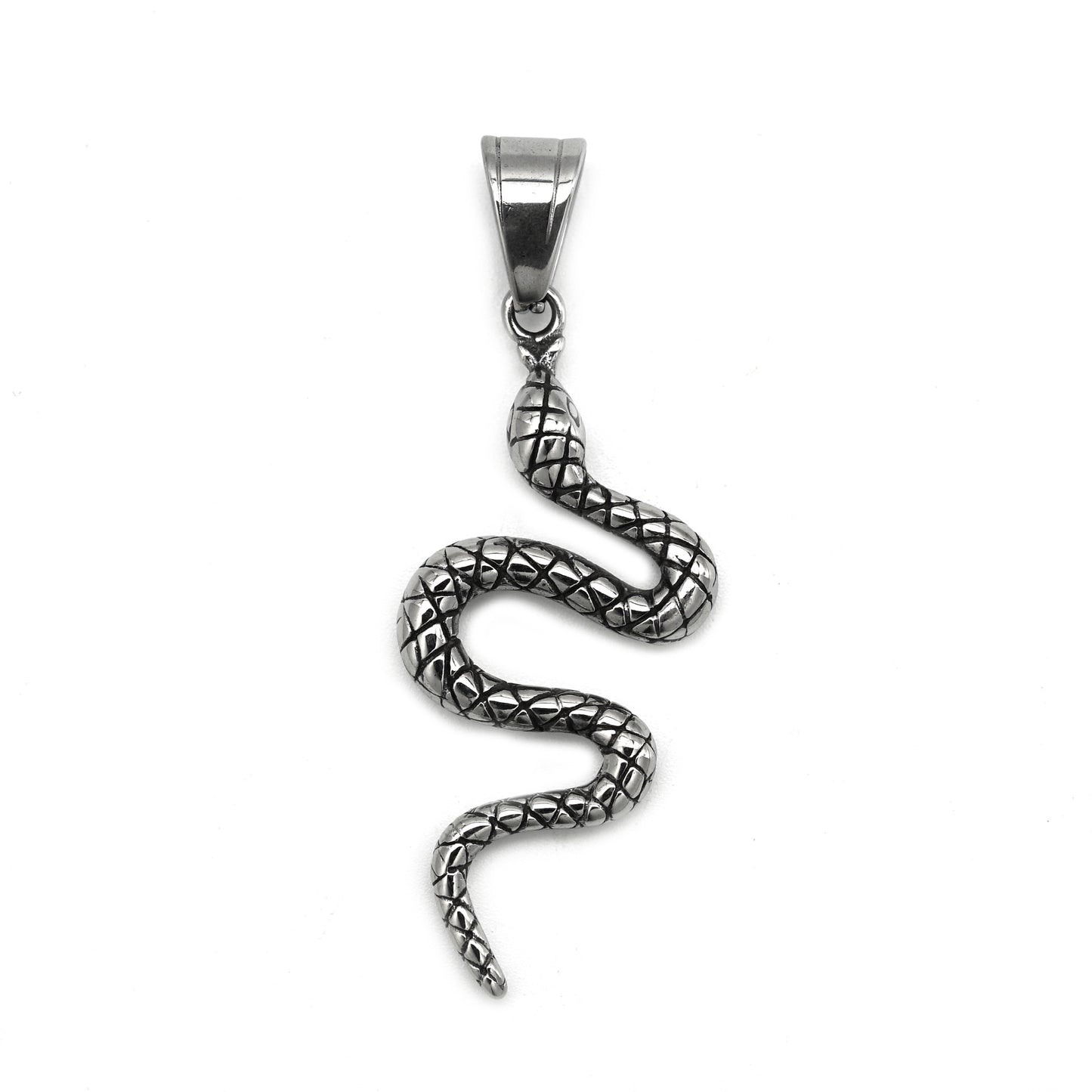 Steel Necklace - Vintage Snake Pendant
