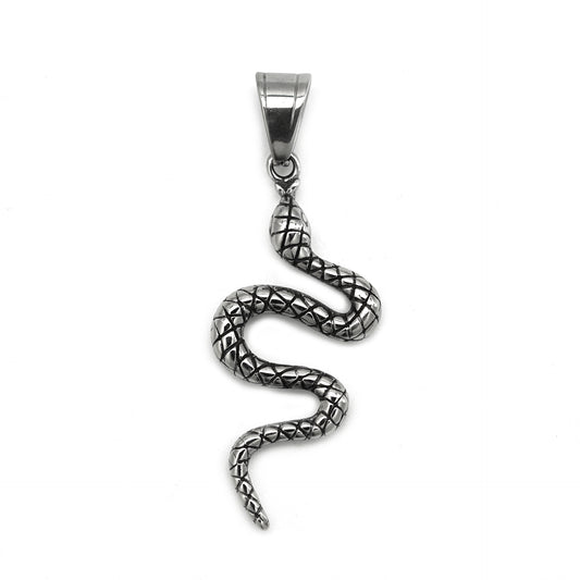 Steel Necklace - Vintage Snake Pendant