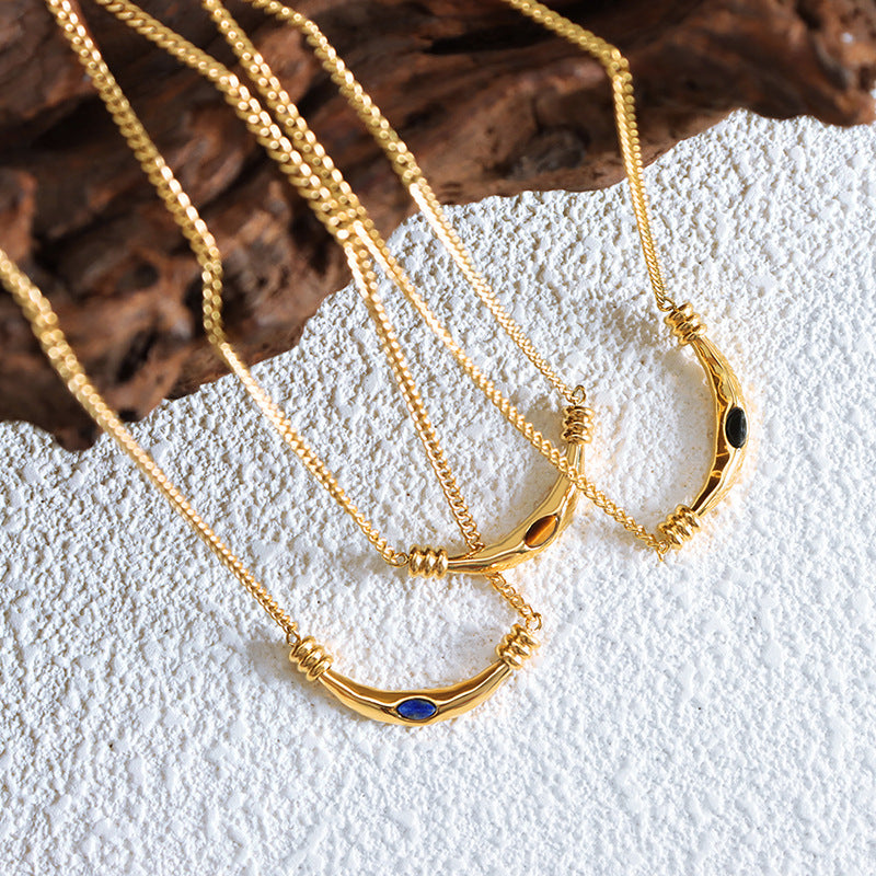 Desert Adventure Literary Artistic Necklace Set with Retro Pendant and Personalized Gems