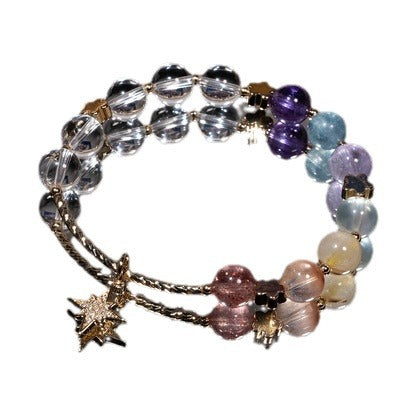 White Quartz & Strawberry Quartz Bracelet