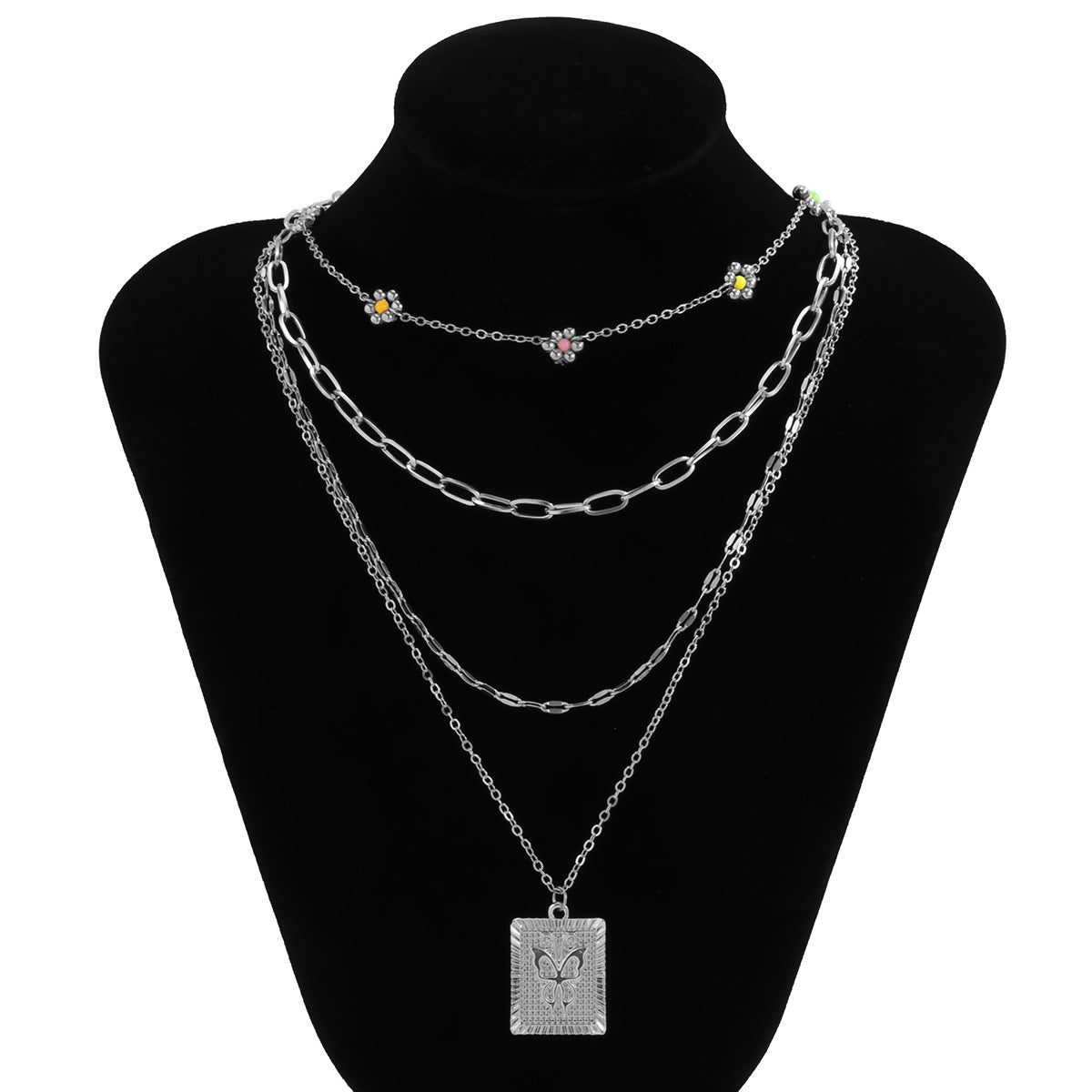 Planderful Vienna Verve Butterfly Layered Necklace For Women