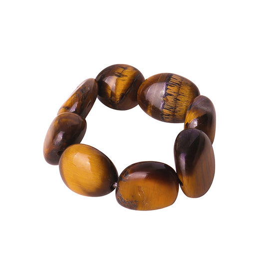 Tiger's Eye Stone Elastic Rope Ring - Elegant Everyday Genie Jewelry for Women