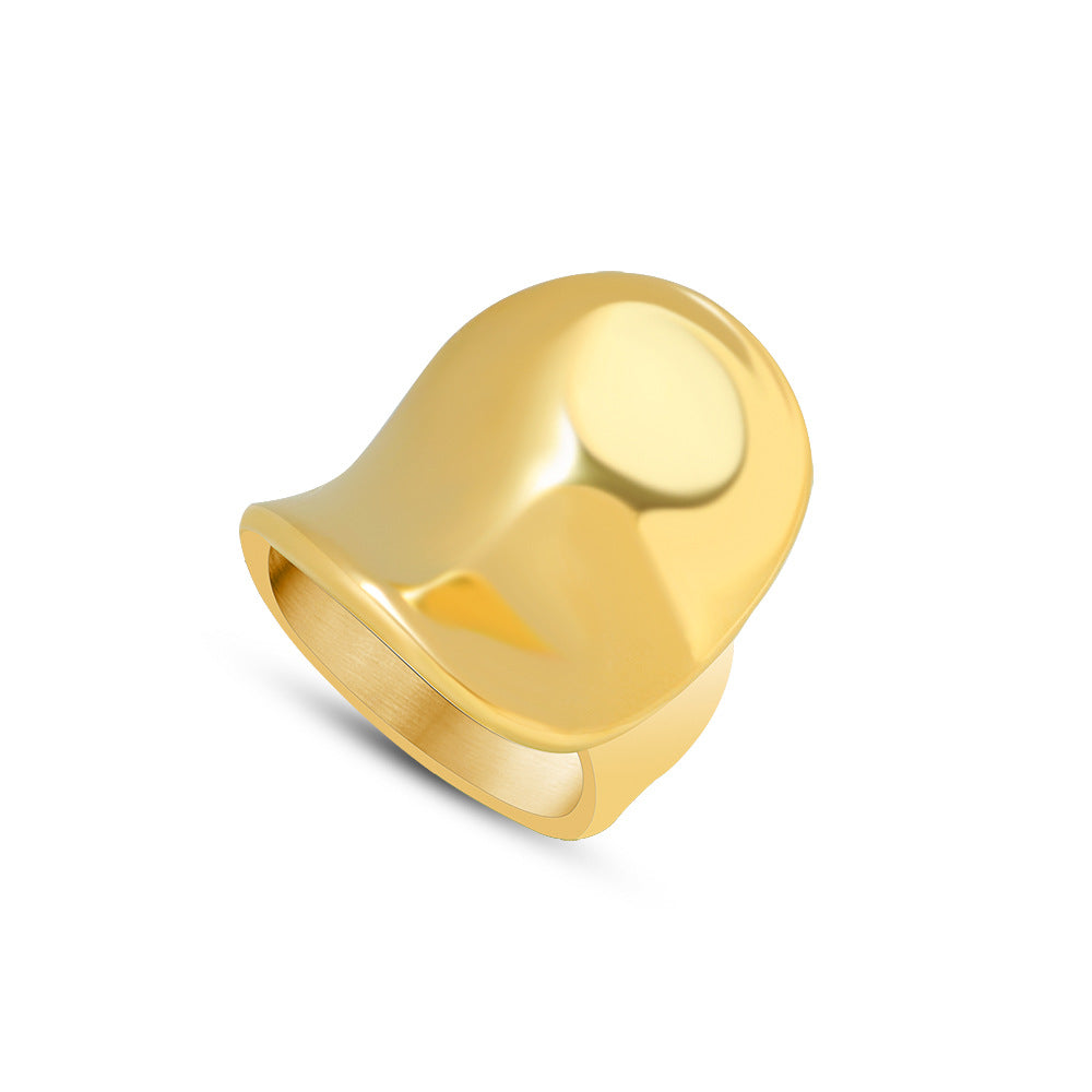 Internet Sensation Gold-Plated Titanium Steel Ring with Unique Design