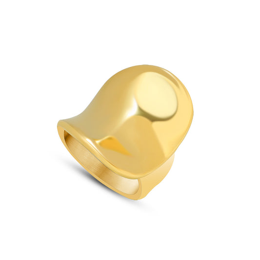 Internet Sensation Gold-Plated Titanium Steel Ring with Unique Design