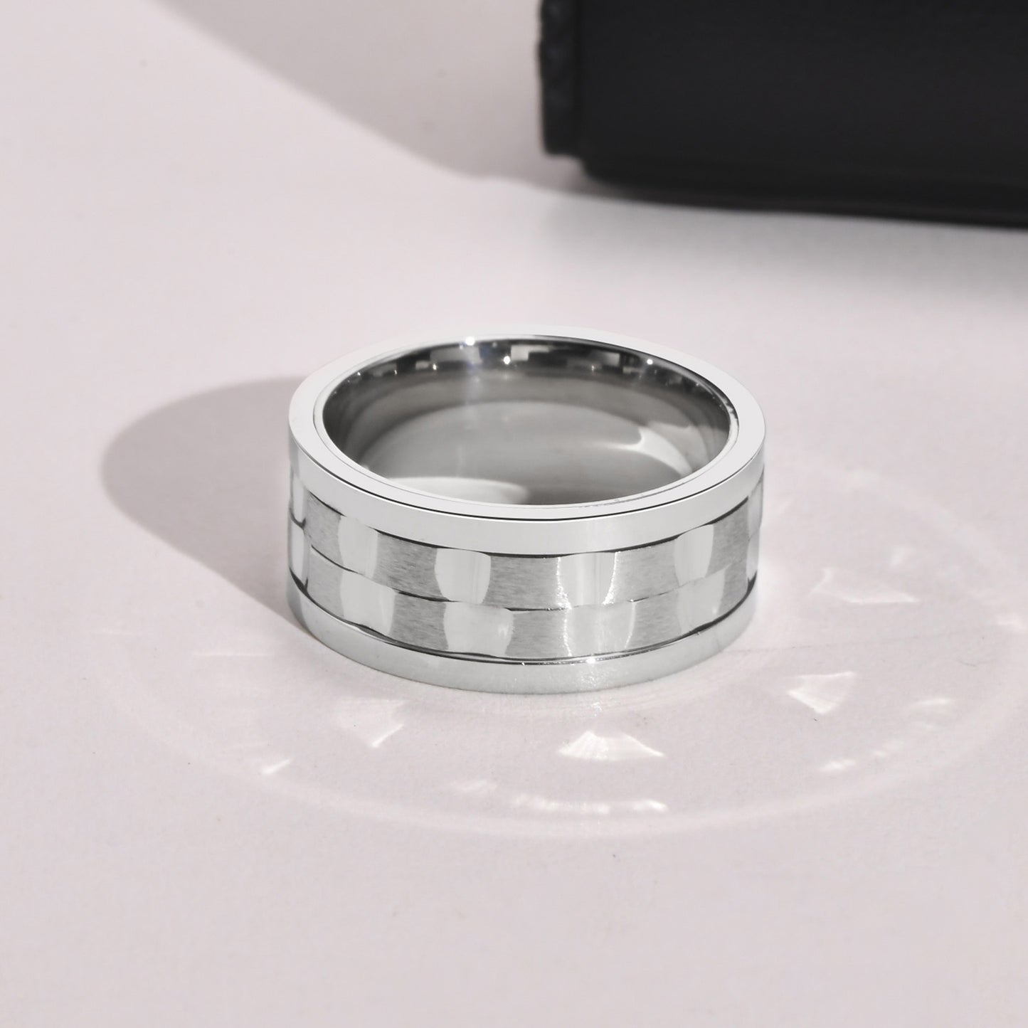 European And American Cross-Border Accessories Men's Titanium Steel Rotating 9mm Ring
