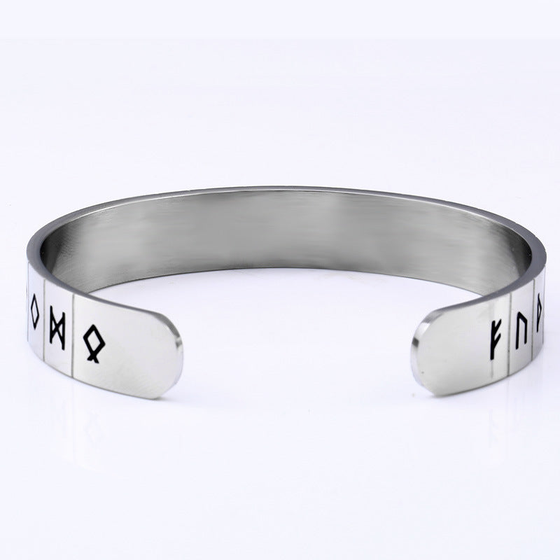 Viking Rune Titanium Steel Bracelet for Men - Retro European and American Style Jewelry