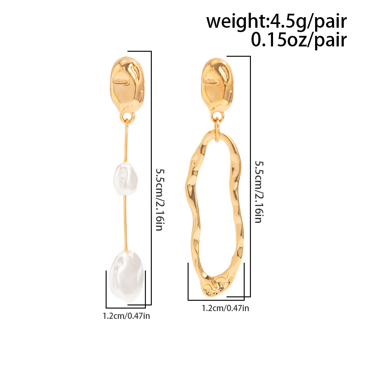 Planderful Pearl Geometric Pendant Earrings For Women Verve