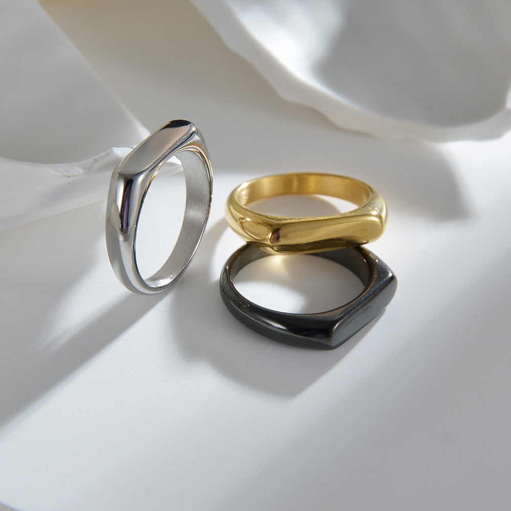 Planderful Everyday Genie Titanium Steel Ring 4mm Band For Women And Men Unisex Wedding Jewelry