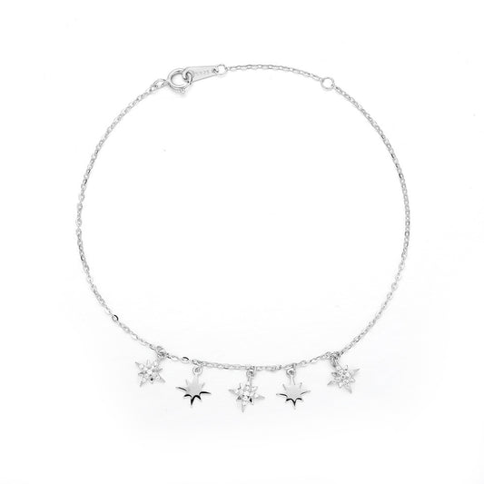 Niche Design Sense Hexagram Bracelet S925 Sterling Silver