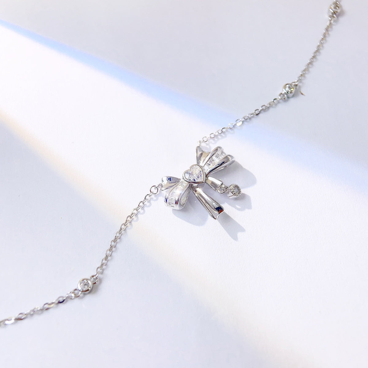 Bow Female S925 Sterling Silver Women's Pendant Necklace