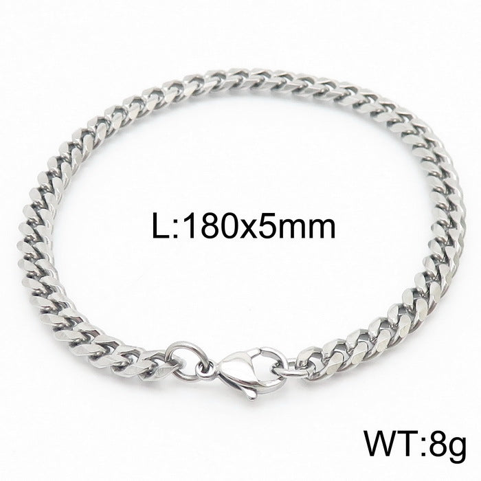 Cool Men's Titanium Steel Does Not Fade Lobster Buckle Bracelet Girls Niche Bracelet A
