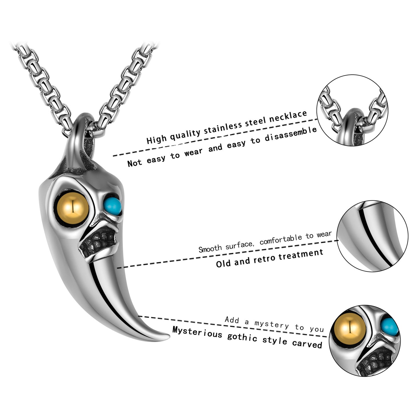 Steel Necklace – Luxury European American Style