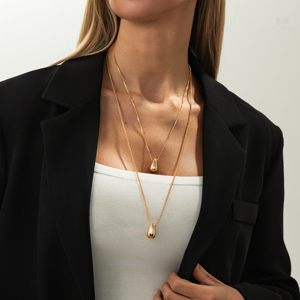 Sculptural Teardrop Fringe Necklace