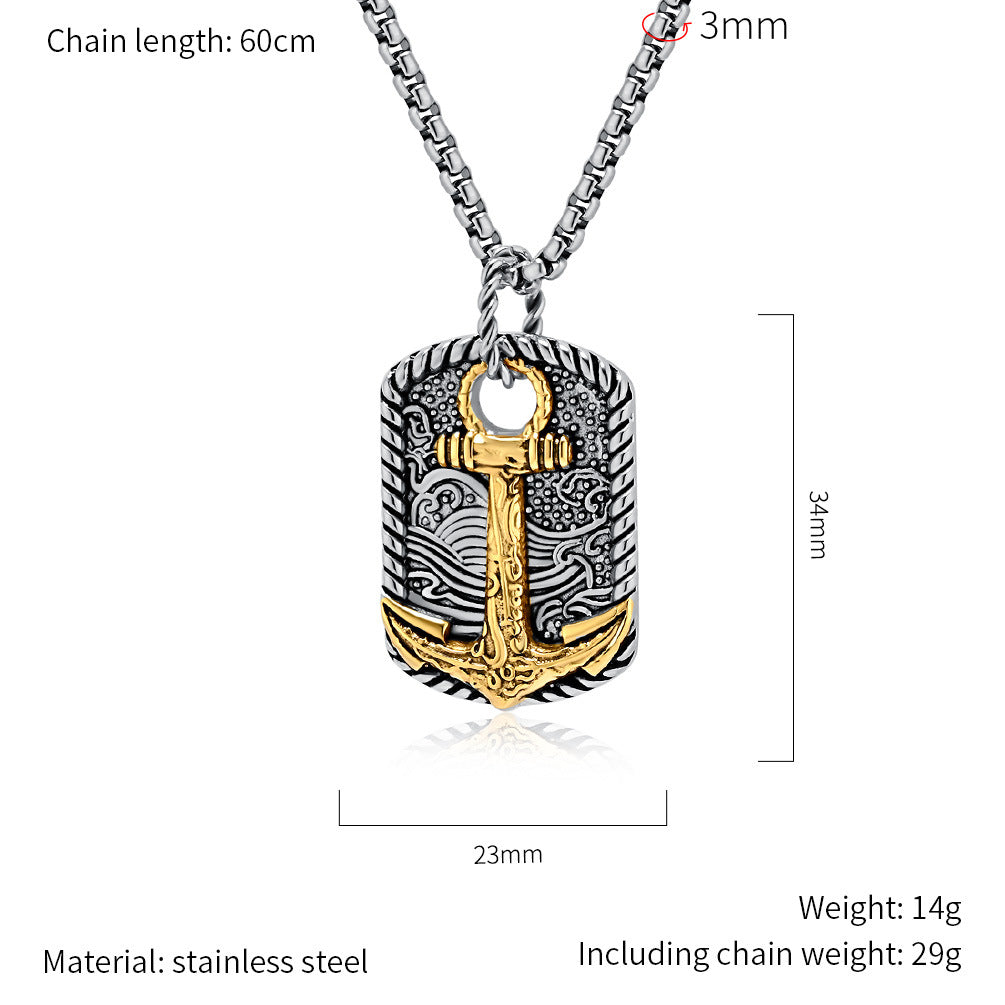 Anchor Necklace For Men By Planderful Bold Durable Steel