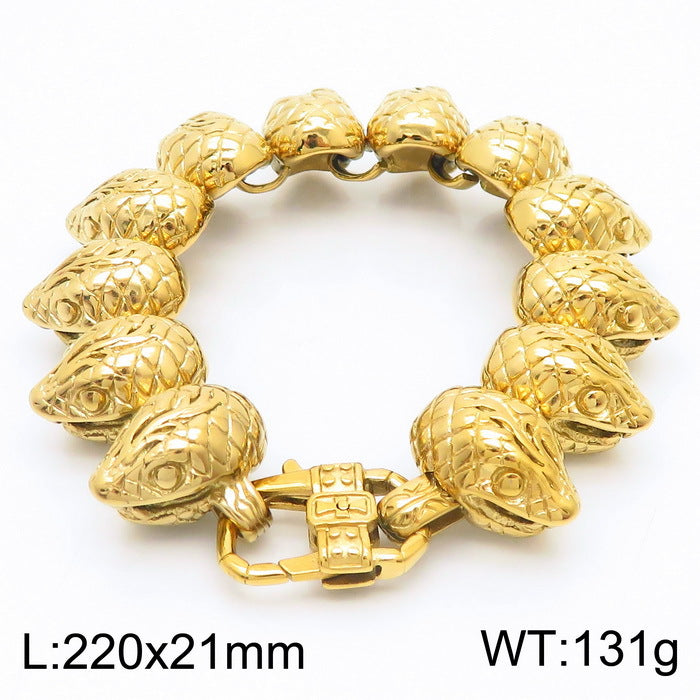 Rock Inlaid Zircon Snake Element Series – Snake Head Bracelet