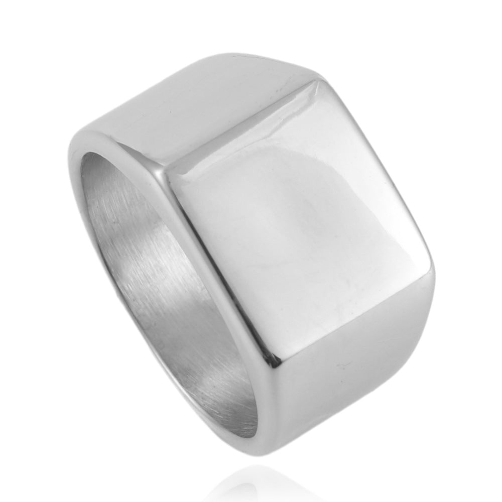 Titanium Steel Versatile Square Ring for Men and Women - Trendy Fashion Accessory