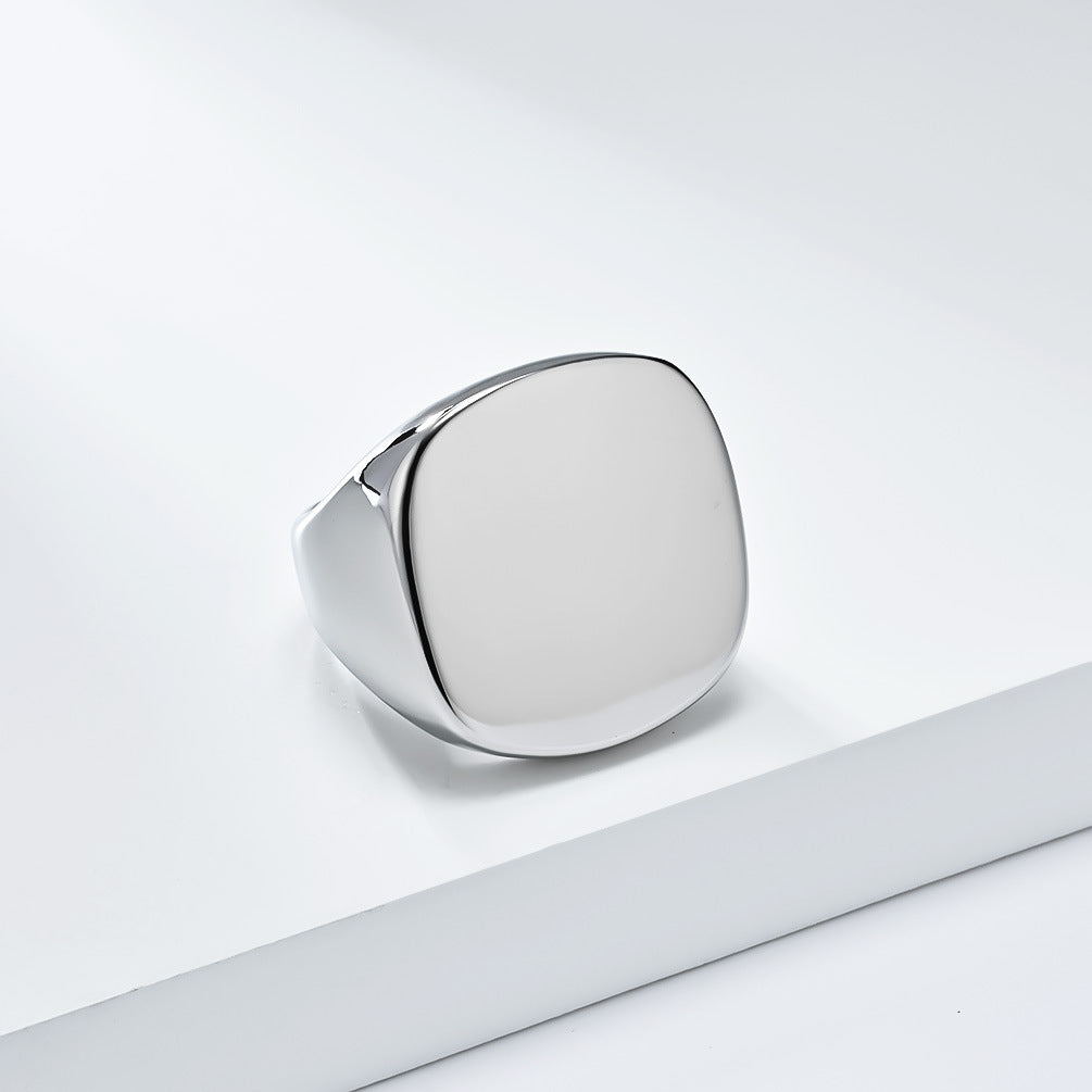 Cross-Border Cold Neutral Wind Titanium Steel Ring for Men